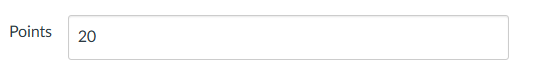 A screenshot of the Canvas tool's "Points" text field, with the number 20 entered. 