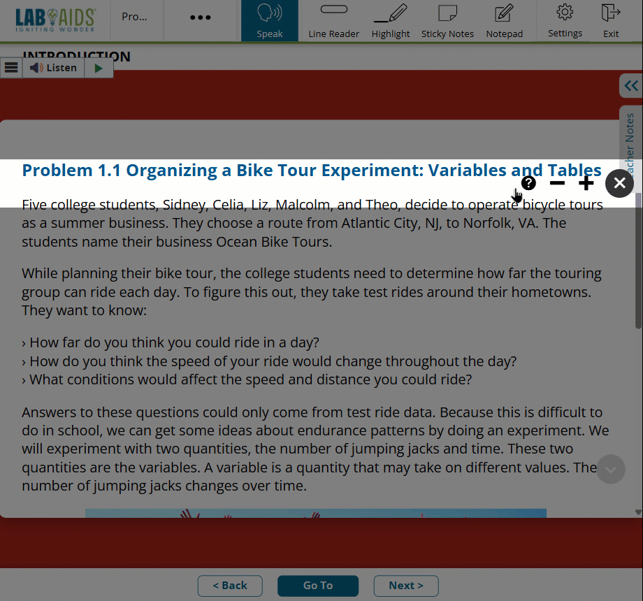 The screen is dimmed except for the brighter horizontal Page Mask bar slowly being moved downward over specific lines of text, mimicking text being read. User increases and then decreases the height of the brighter horizontal bar so that more lines and then less lines of text are brightened. 